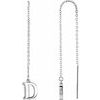 14K White Single Initial D Chain Earring Ref. 17158010