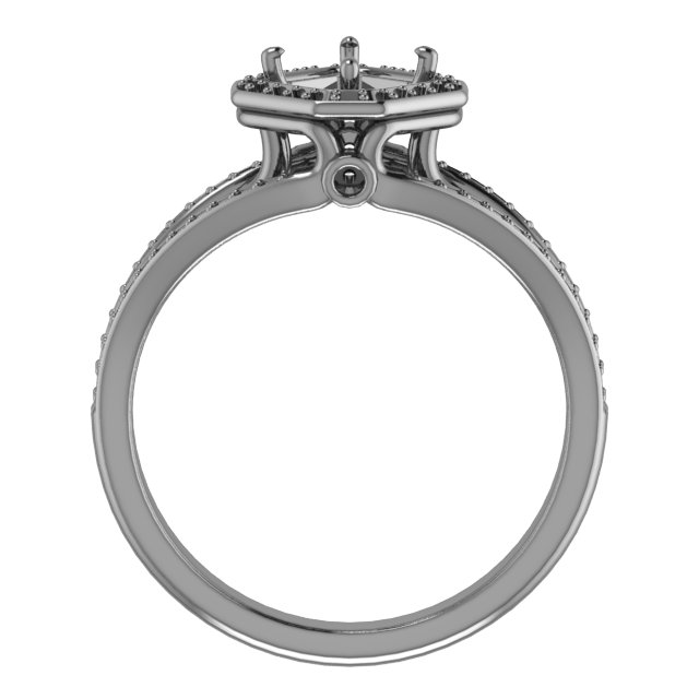 6x4 mm Emerald Engagement Ring Mounting view 2