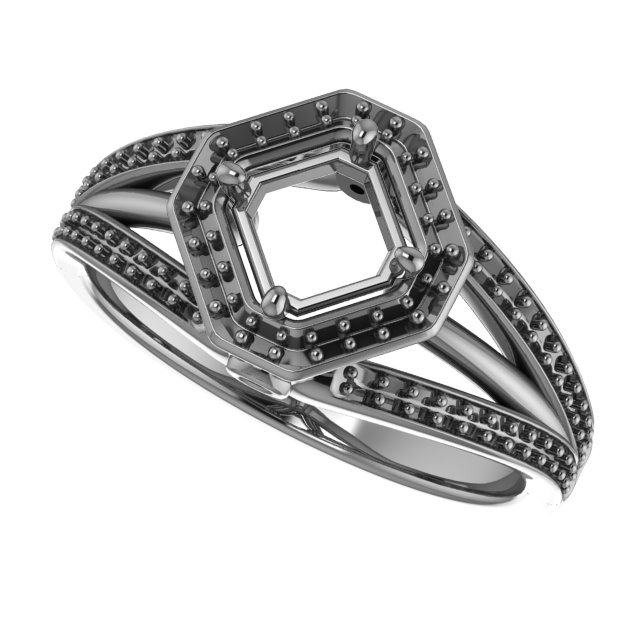 6x4 mm Emerald Engagement Ring Mounting view 5