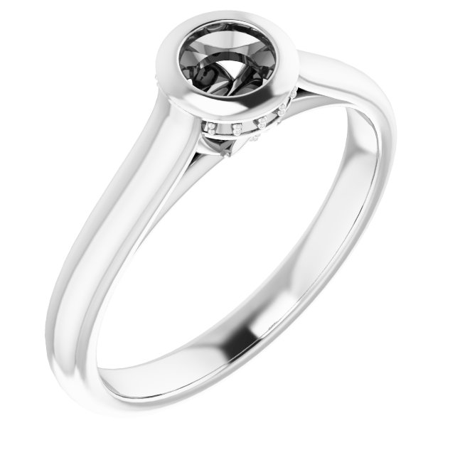 Bezel-Set Hidden Halo-Style Ring