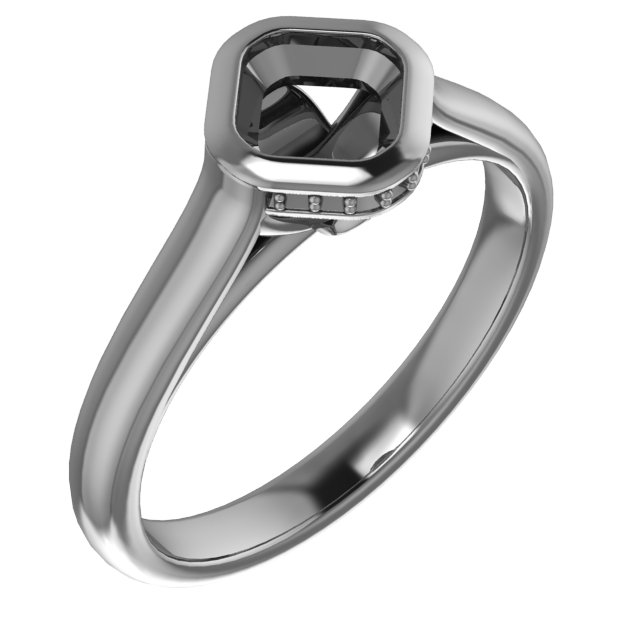 8 mm Asscher Ring Mounting