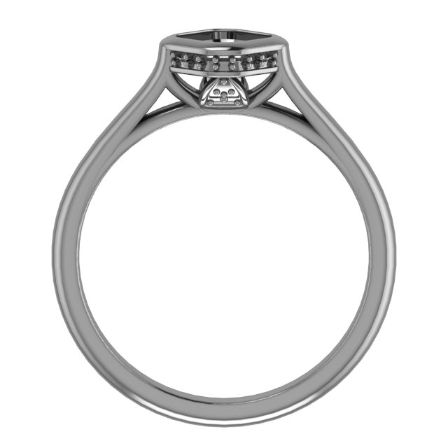8 mm Asscher Ring Mounting view 2