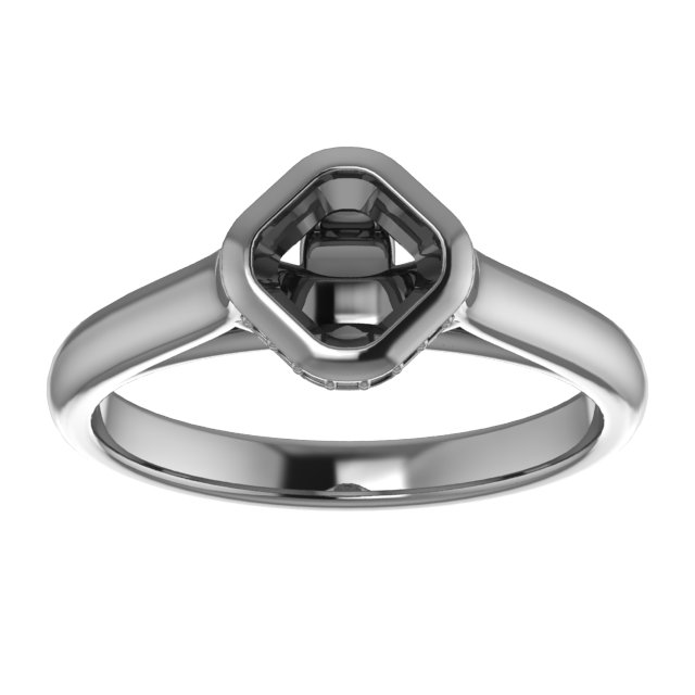 8 mm Asscher Ring Mounting view 3