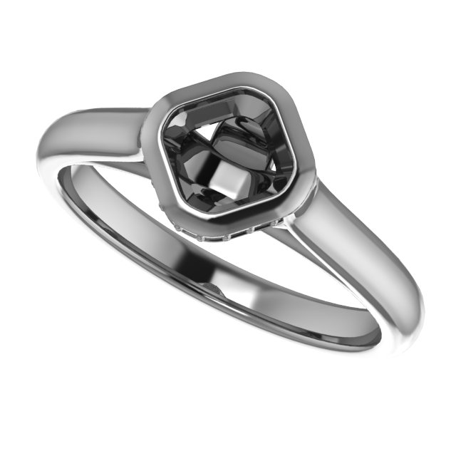 8 mm Asscher Ring Mounting view 5