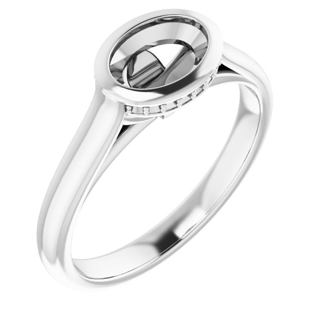 Bezel-Set Hidden Halo-Style Ring