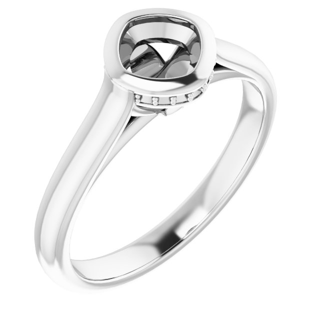 Bezel-Set Hidden Halo-Style Ring