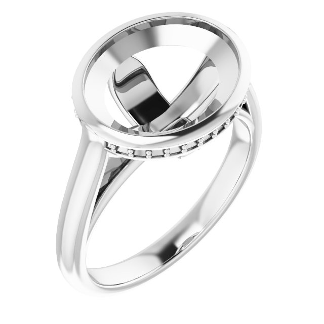 Bezel-Set Hidden Halo-Style Ring