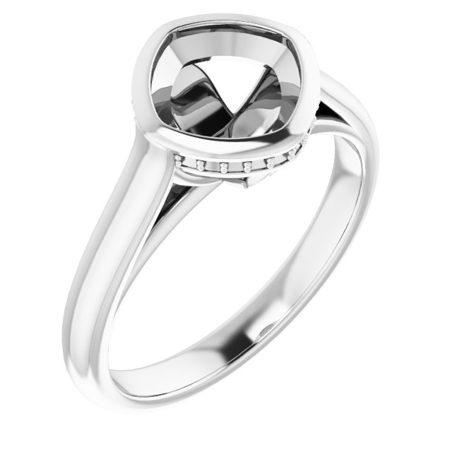 Bezel-Set Hidden Halo-Style Ring