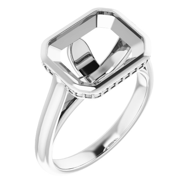 Bezel-Set Hidden Halo-Style Ring