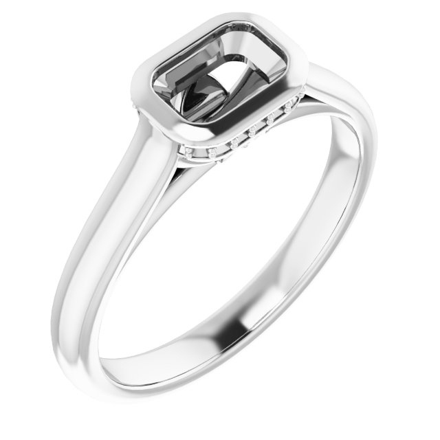 Bezel-Set Hidden Halo-Style Ring