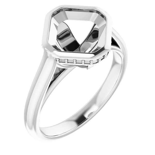 Bezel-Set Hidden Halo-Style Ring