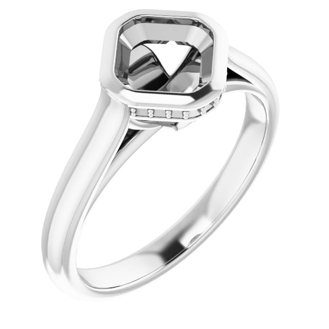 Bezel-Set Hidden Halo-Style Ring
