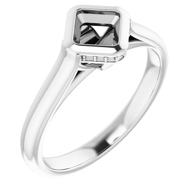 Bezel-Set Hidden Halo-Style Ring