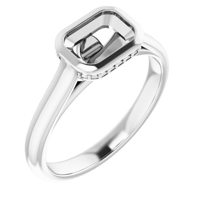 Bezel-Set Hidden Halo-Style Ring