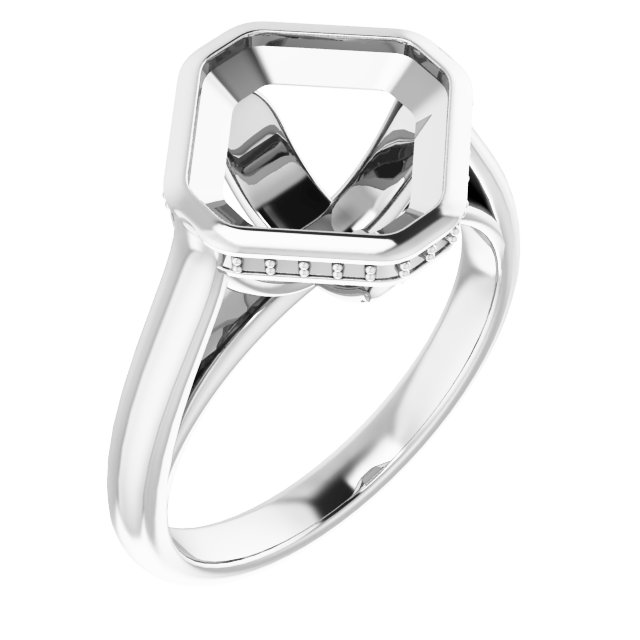 Bezel-Set Hidden Halo-Style Ring