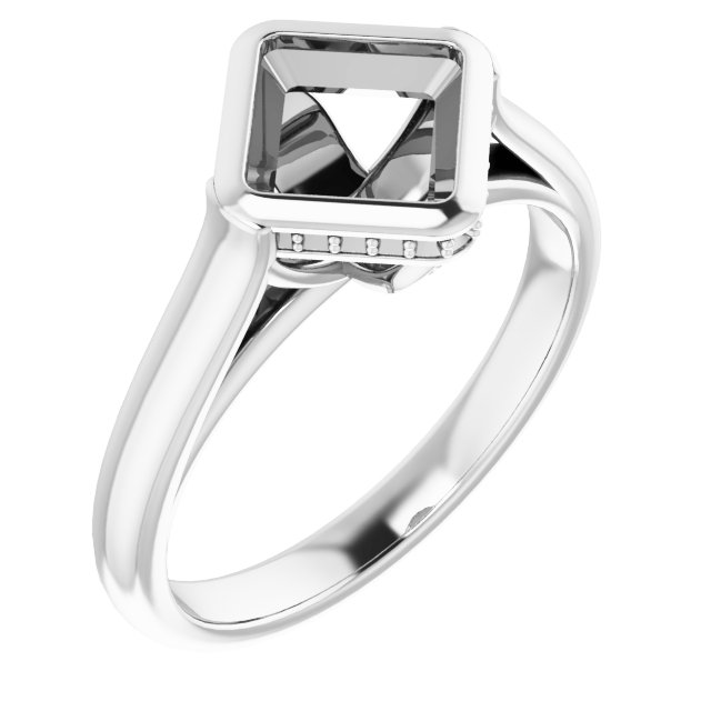 Bezel-Set Hidden Halo-Style Ring