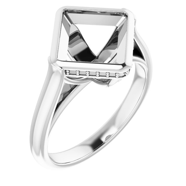 Bezel-Set Hidden Halo-Style Ring