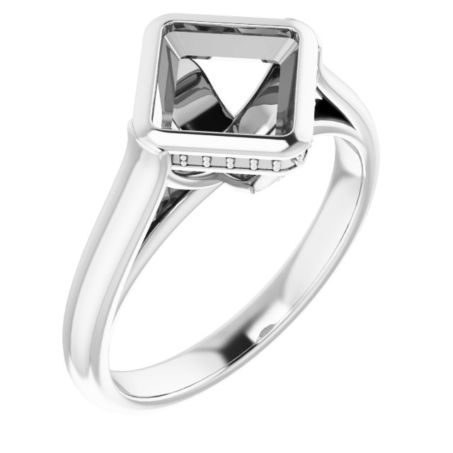 Bezel-Set Hidden Halo-Style Ring