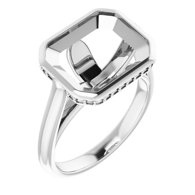 Bezel-Set Hidden Halo-Style Ring