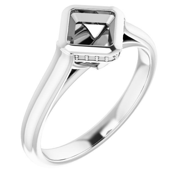 Bezel-Set Hidden Halo-Style Ring