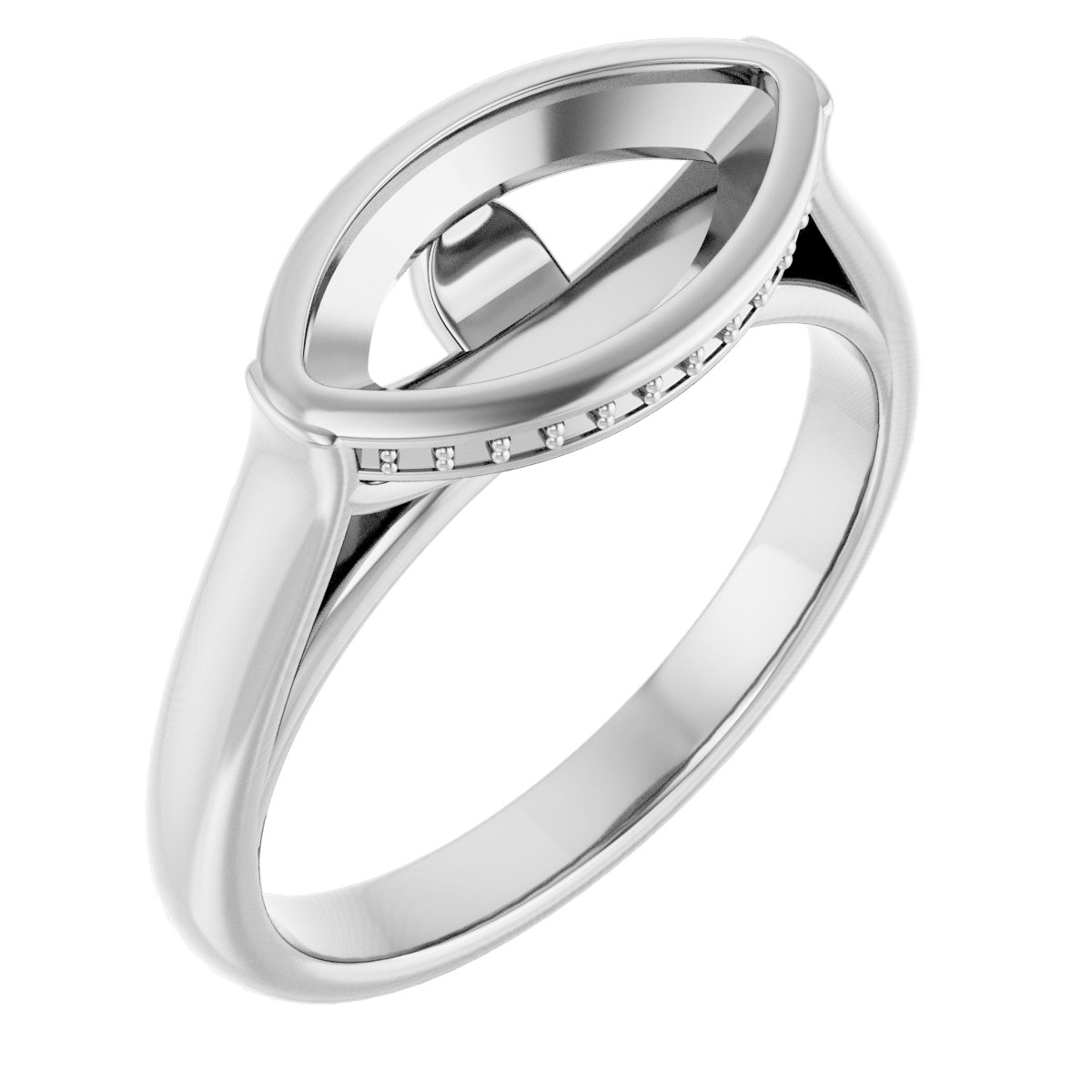 Bezel-Set Hidden Halo-Style Ring