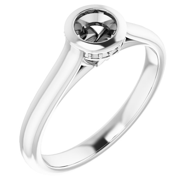 Bezel-Set Hidden Halo-Style Ring