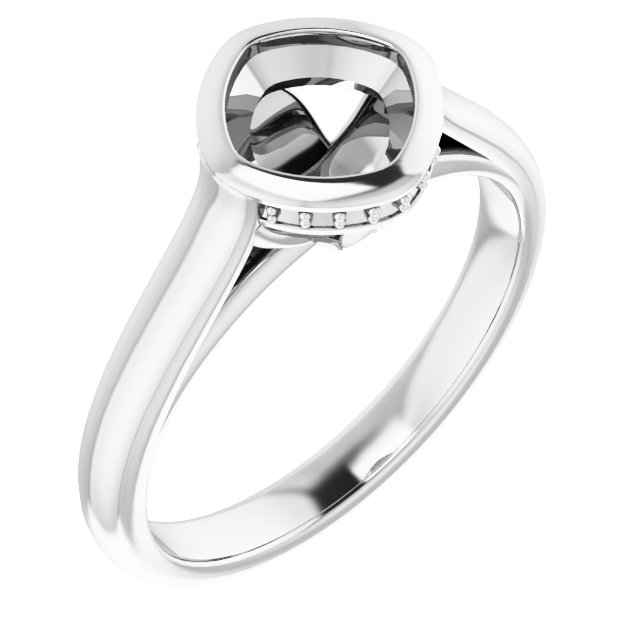 Bezel-Set Hidden Halo-Style Ring