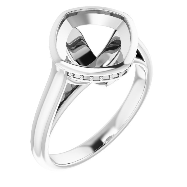 Bezel-Set Hidden Halo-Style Ring