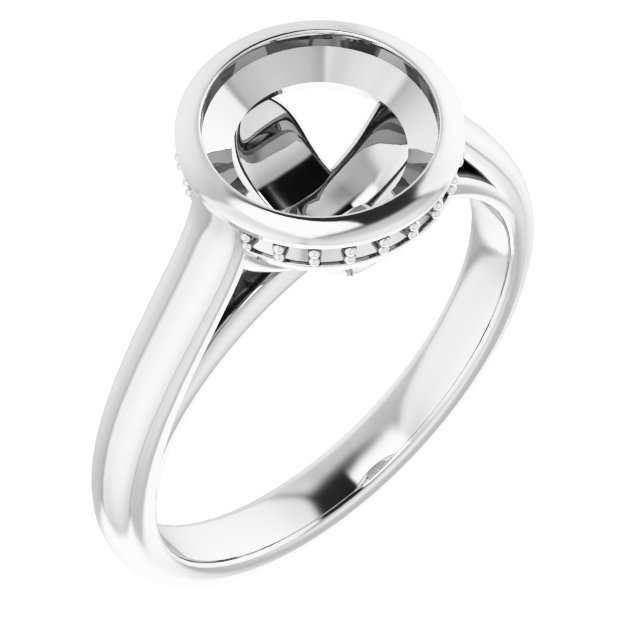 Bezel-Set Hidden Halo-Style Ring