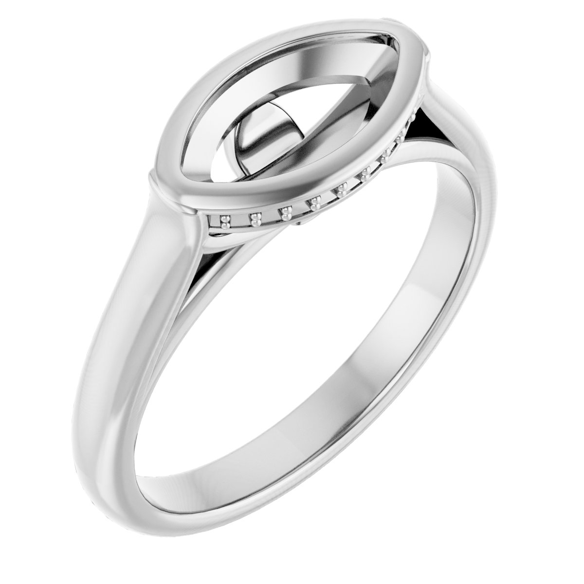 Bezel-Set Hidden Halo-Style Ring