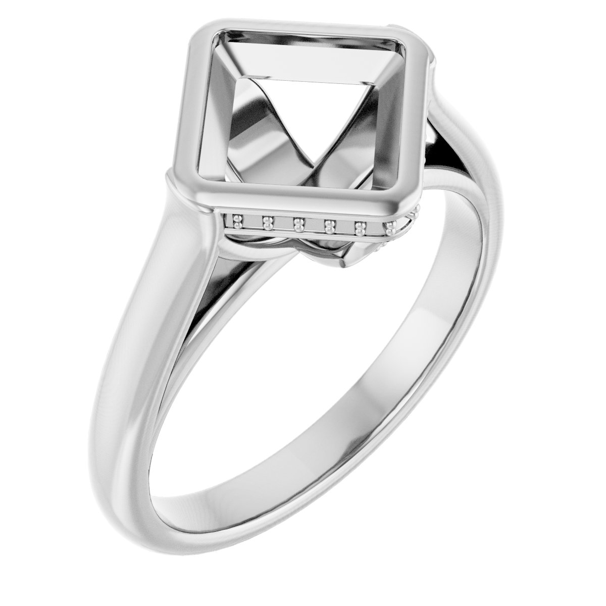 Bezel-Set Hidden Halo-Style Ring