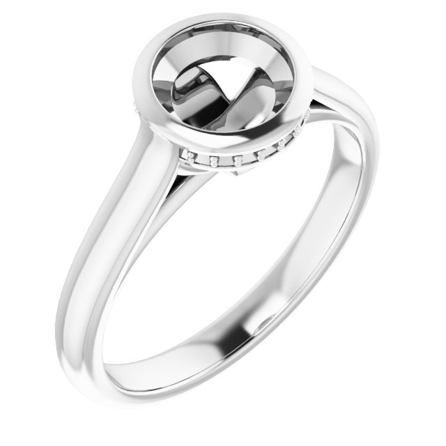 Bezel-Set Hidden Halo-Style Ring