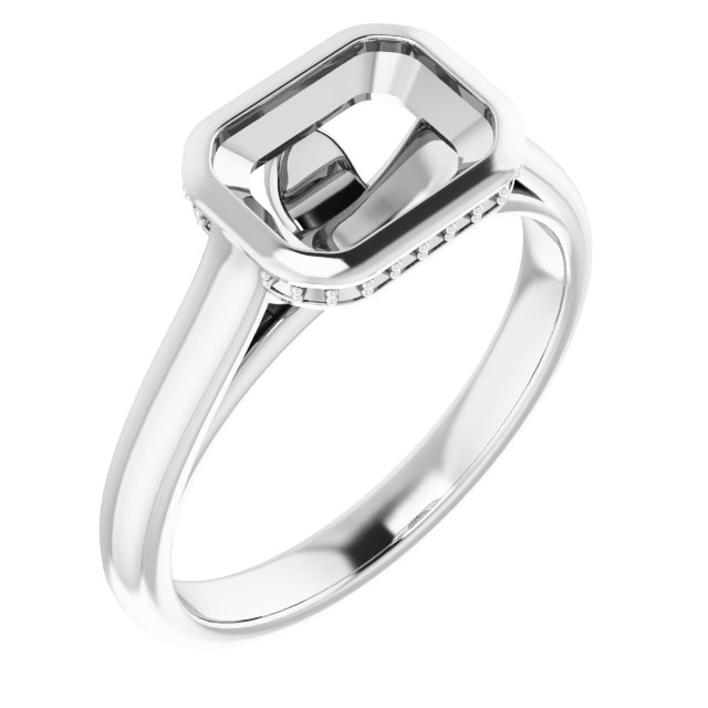Bezel-Set Hidden Halo-Style Ring