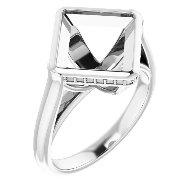 Bezel-Set Hidden Halo-Style Ring