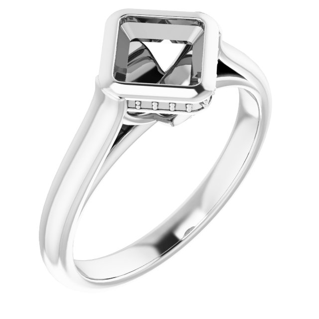 Bezel-Set Hidden Halo-Style Ring