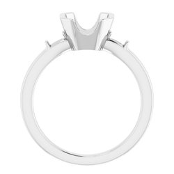 Three-Stone Half Bezel Engagement Ring
