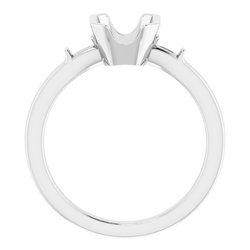 Three-Stone Half Bezel Engagement Ring