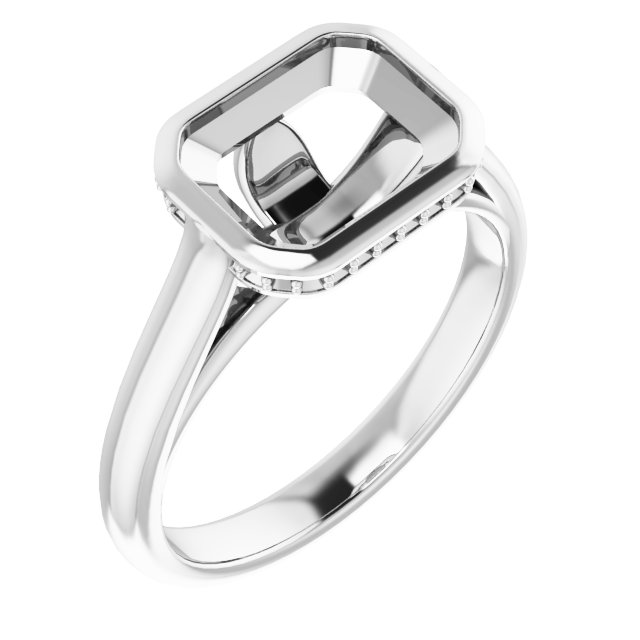 Bezel-Set Hidden Halo-Style Ring