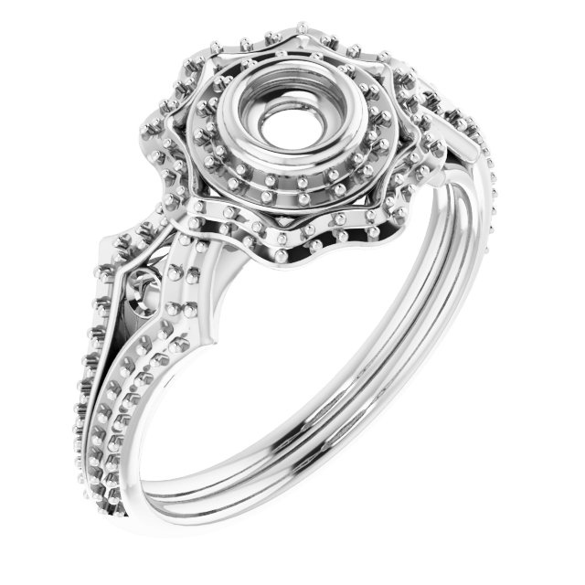 Bezel-Set Halo-Style Ring