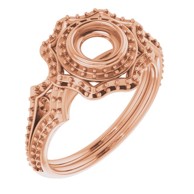 Bezel-Set Halo-Style Ring