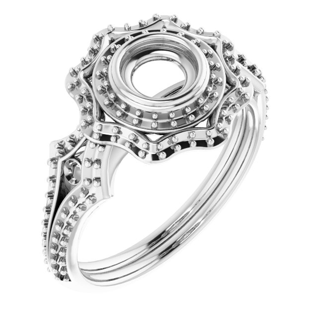Bezel-Set Halo-Style Ring