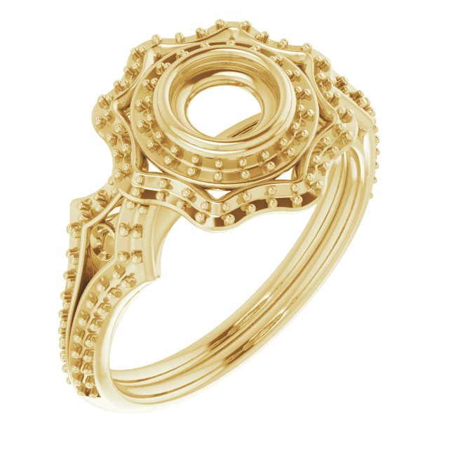 Bezel-Set Halo-Style Ring