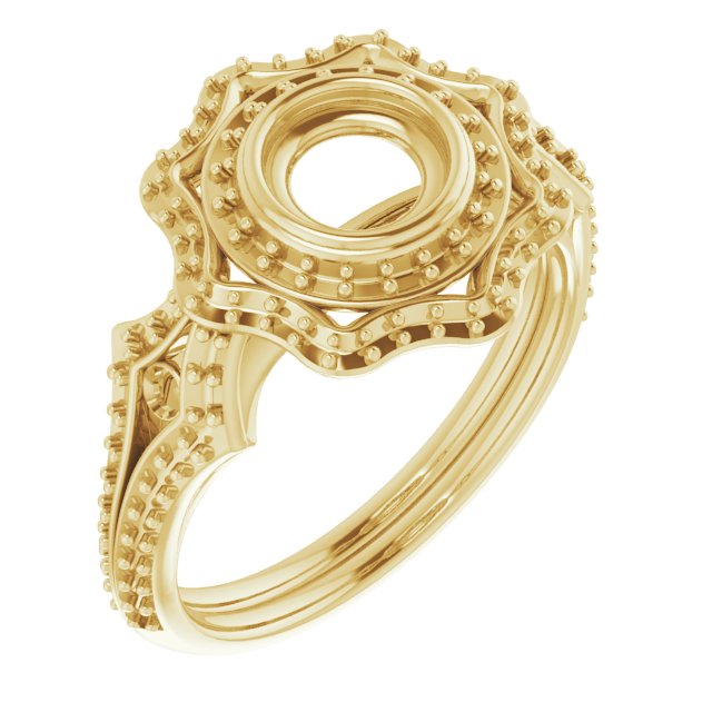Bezel-Set Halo-Style Ring