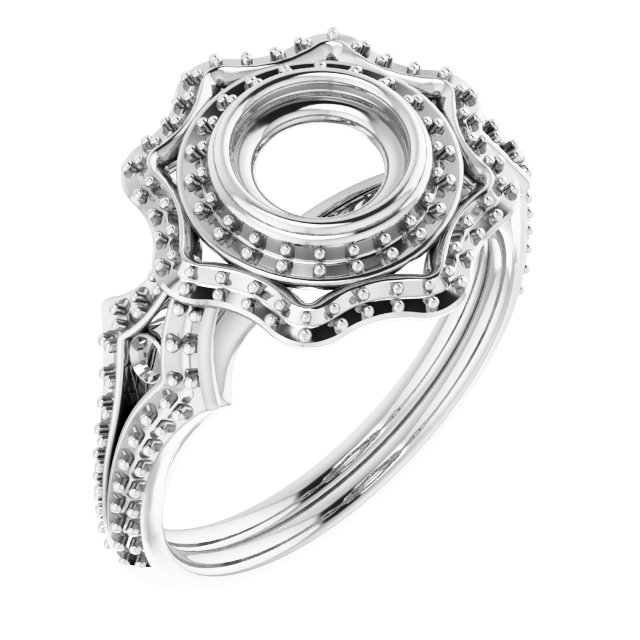 Bezel-Set Halo-Style Ring