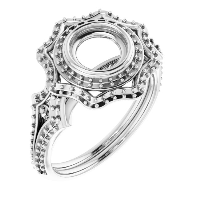 Bezel-Set Halo-Style Ring