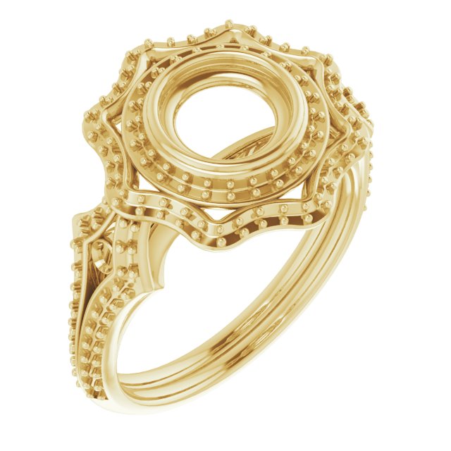 Bezel-Set Halo-Style Ring