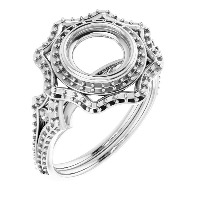 Bezel-Set Halo-Style Ring
