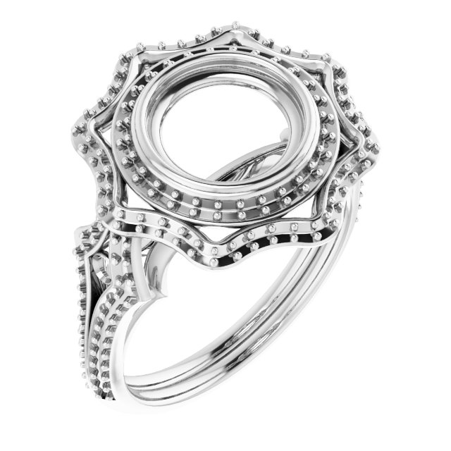 Bezel-Set Halo-Style Ring