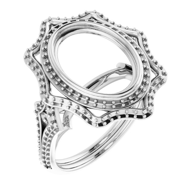 Bezel-Set Halo-Style Ring