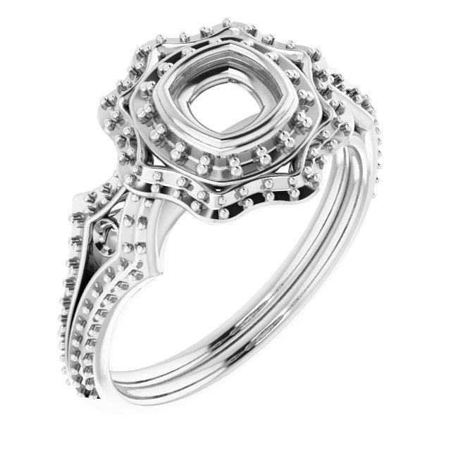 Bezel-Set Halo-Style Ring
